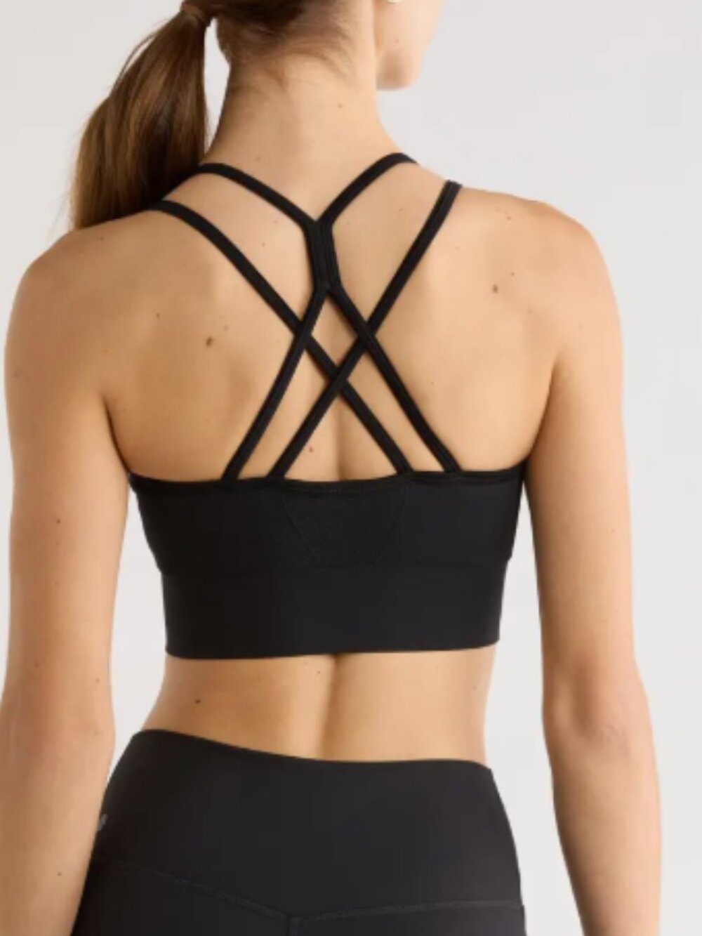 Zella Seamless Strappy Sports Bra – Black – XL